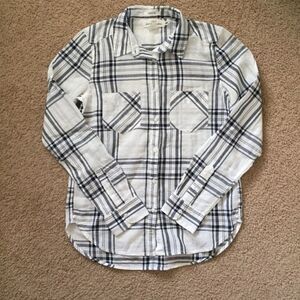 H&M Navy Plaid Blouse